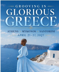 Grooving in Glorious Greece 2027 official trip artwork